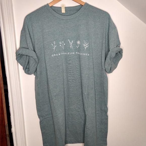Next Level Apparel Tops - NEXT LEVEL Organic Cotton Grow Positive Thoughts T